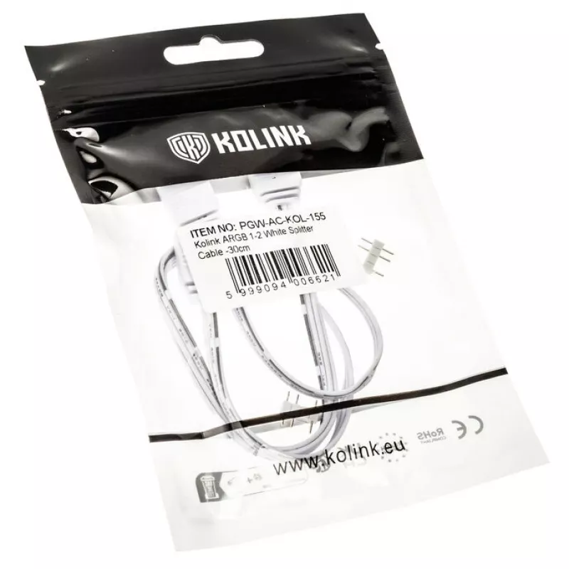 Kolink ARGB 1-2 rozbočovací kábel - 30cm, biely (PGW-AC-KOL-155)