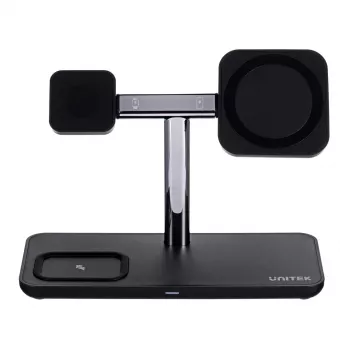 Voľne stojaca nabíjacia stanica UNITEK P1212A 15 W bezdrôtová ABS čierna strieborná