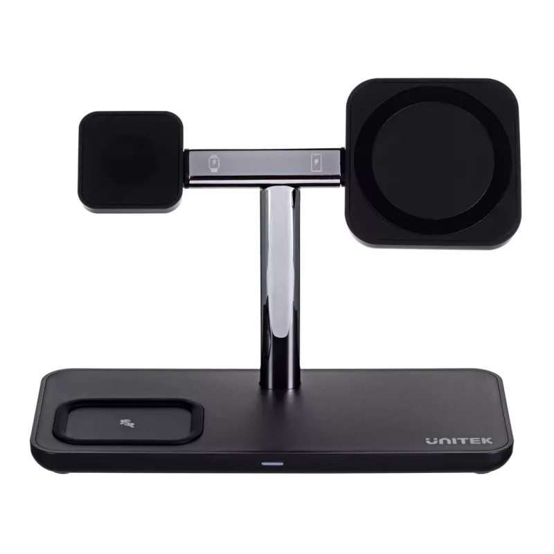 Voľne stojaca nabíjacia stanica UNITEK P1212A 15 W bezdrôtová ABS čierna strieborná