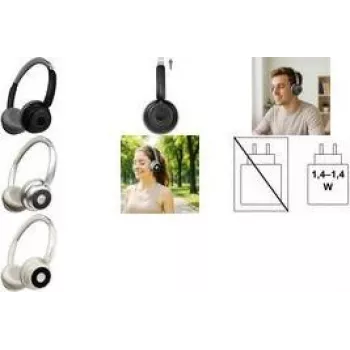 LogiLink BT0072BR slúchadlá cez uši Bluetooth strieborná (BT0072BR)