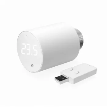 Sada termostatického ventilu radiátora Shelly Heating Control BLU TRV + BLU Gateway Gen. 3 — M30×1,5, Wi‑Fi, AA batérie, výška 78 mm