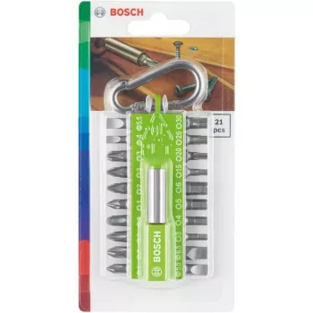 Bosch 21-dielna sada bitov do skrutkovača, Torx/Phillips/Pozidriv/Hex/Plochý (2607002823)