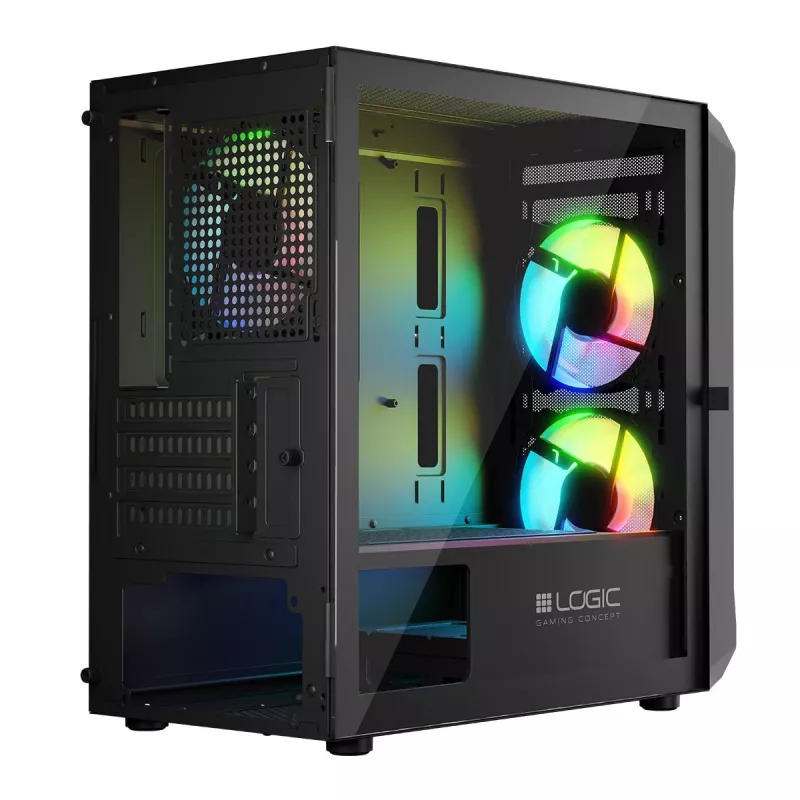 Počítačová skriňa Logic Concept Portos Mini ARGB Micro ATX čierna