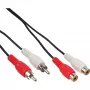 InLine audio kábel 2x RCA konektor samec / konektor samica 20 m, 2 x RCA, konektor samec, 2 x RCA, konektor samica, 20 m, čierny