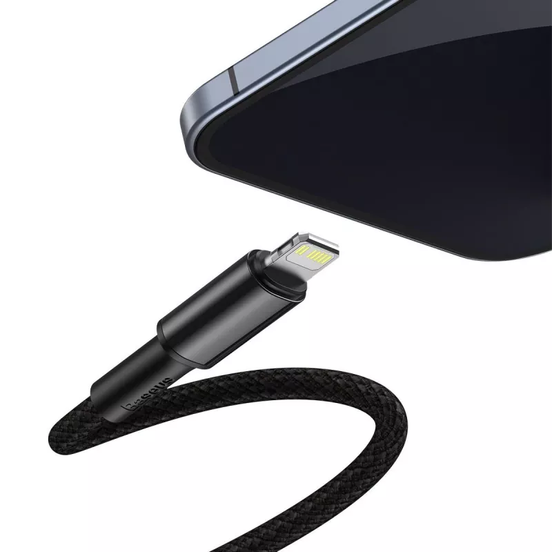 Baseus vysoko hustý pletený kábel Type-C na Lightning, PD, 20W, 1m (čierny)