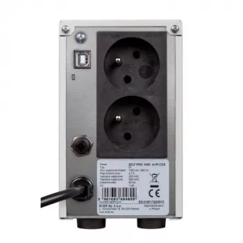 EVER ECO Pro 1000 AVR CDS - UPS - AC 230 V - 650 Watt - 1000 VA 5 Ah - USB - výstupné zásuvky: 2 - biela