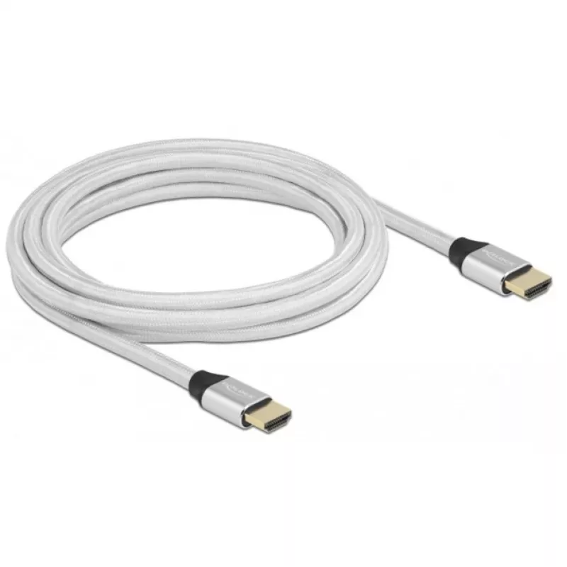 HDMI kábel DeLOCK Ultra High Speed 48 Gbps 8K 60 Hz strieborný 3 m