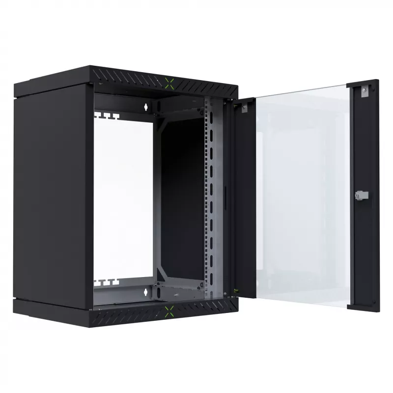 EFB Elektronik 19 inch skriňa X-Rack so sklenenými dverami 400-600mm čierna - nástenná skriňa (WGX-1506TS.G1)