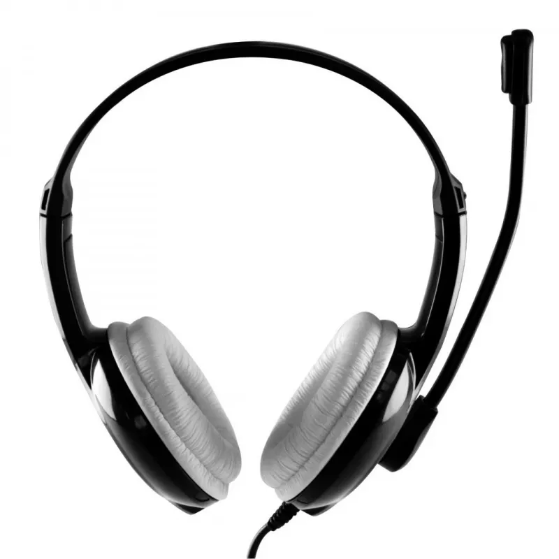 Slúchadlá MEDIA-TECH MT3573 káblové binaurálne skladacie s mikrofónom na ramene, 1,9 m kábel, USB, čierna