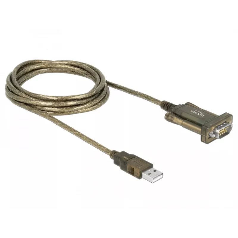 Sériový kábel DeLOCK 64073 USB Type-A DB-9 transparentný 2m