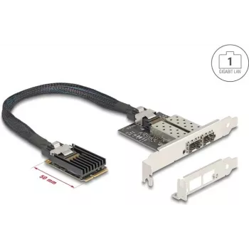 Sieťový adaptér DELOCK Mini PCIe I/O 95281 s 2× SFP Gigabit LAN