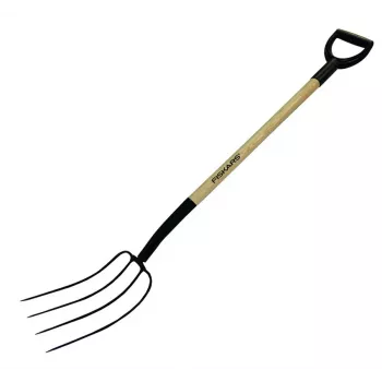 Záhradné vidly Fiskars drevená rukoväť, 4 hroty, model 250