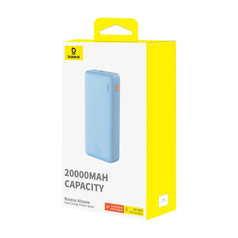 Baseus Airpow lítium-polymérová (LiPo) 20000 mAh modrá