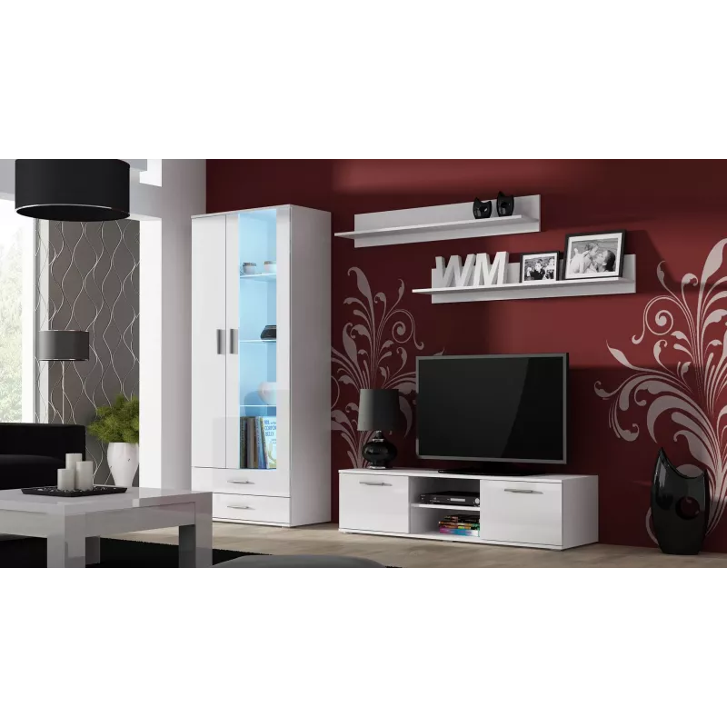 Cama TV stojan SOHO 140 biely/biely lesklý