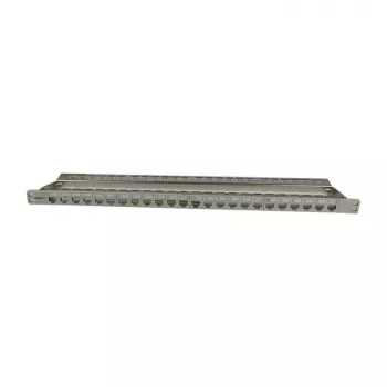 Keystone, modulový nosič, 48,30cm (19) patch panel pre 24xTP moduly, 0,5HE, svetlosivá (S216333)