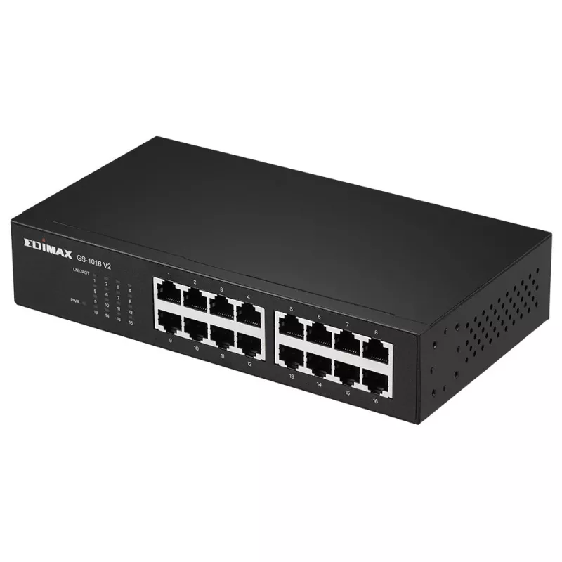 Edimax GS-1016 V2 sieťový switch Managed Gigabit Ethernet (10/100/1000) čierna