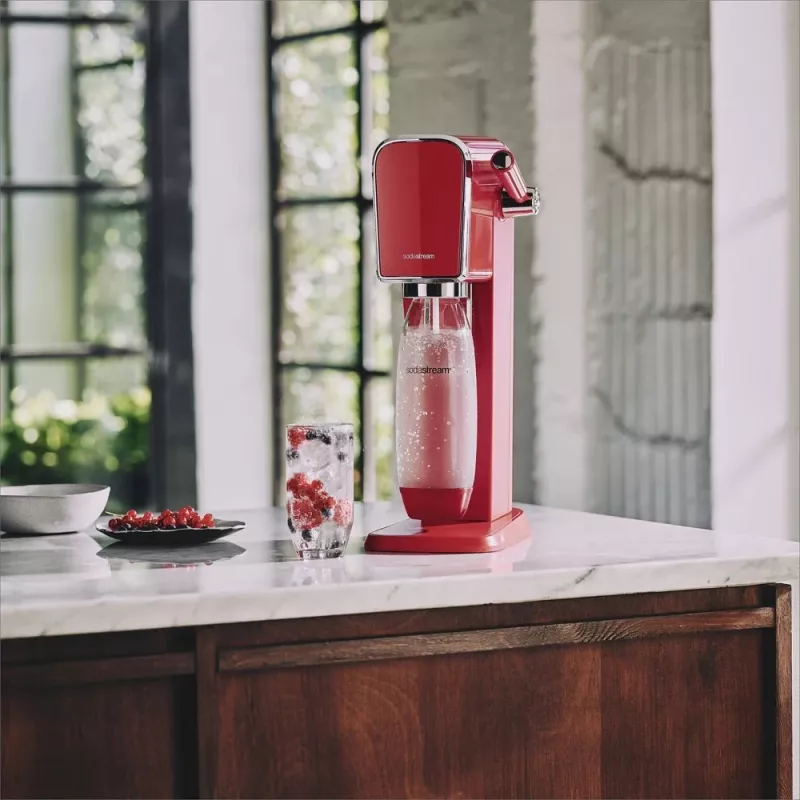Výrobník sódy SodaStream Art Mandarínkovo červená 1L karbonizačná fľaša