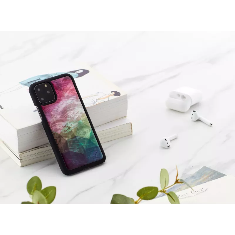 Ochranné puzdro na smartphone iKins pre iPhone 11 Pro s dizajnom vodných kvetov, čierna