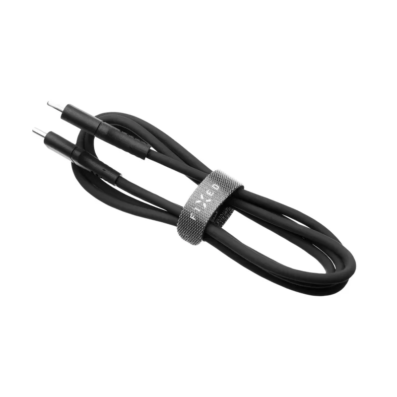 FIXED Liquid Silicone kábel USB-C/USB-C, 0,5m, 60W, čierny | Fixed