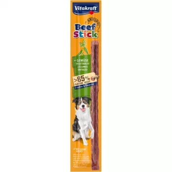 Psia maškrta Vitakraft Beef Stick Vegetables 12 g — jednotlivá hryzacia maškrta, hovädzia chuť, 12 g vrecko