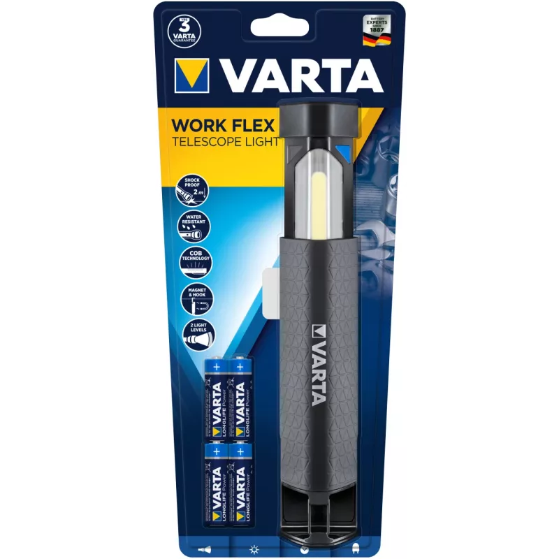 LED pracovné svetlo Varta Work Flex čierna 250 lm IPX4