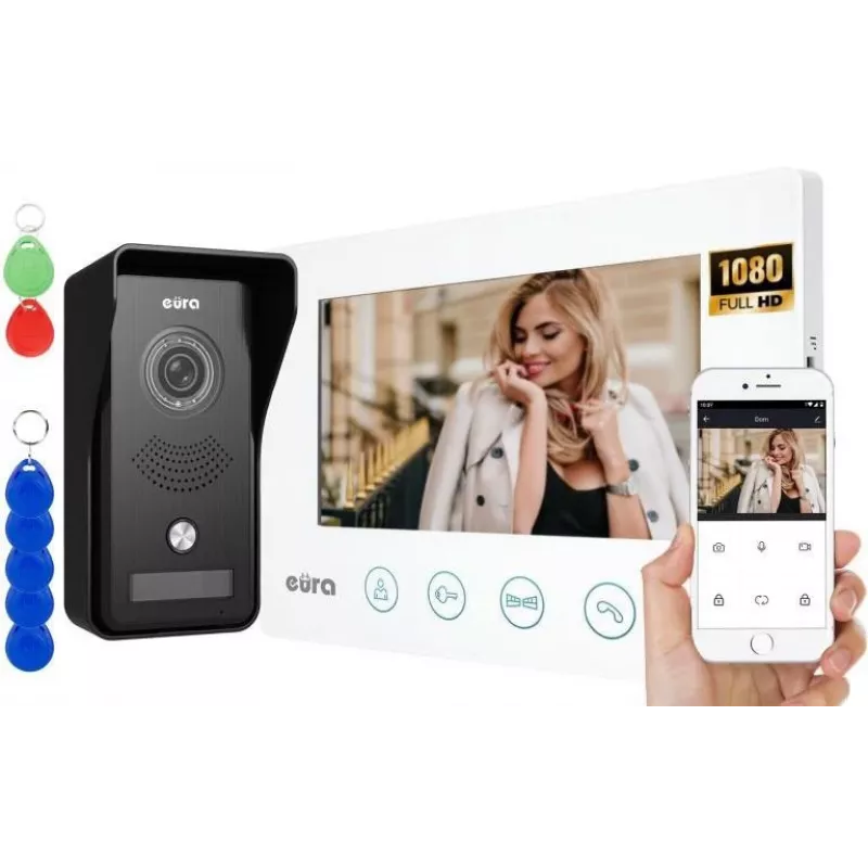 VIDEO INTERCOM EURA VDP-42A3 GAMMA+ biely monitor TUYA
