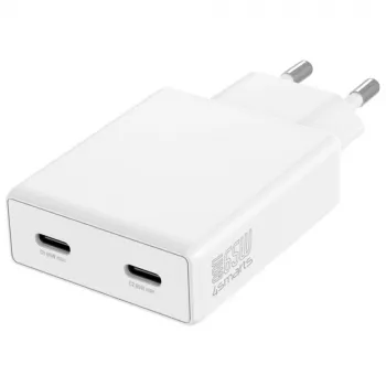 Nabíjačka PDPlug Dual 65W GaN 2xUSB-C biela
