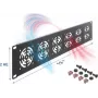 Zaslepovací panel DELOCK 67415 pre rack, 6 vstavaných ventilátorov, kovové puzdro, tmavosivý