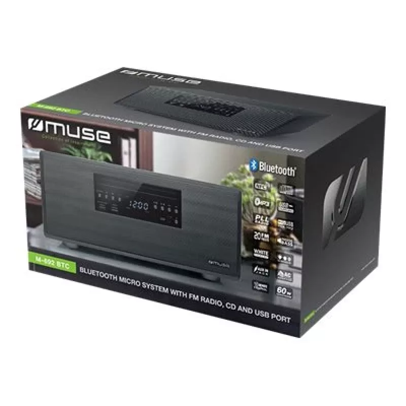 Muse | Bluetooth Micro System | M-692 BTC | Áno | 2 x 30 W | Bluetooth | čierna | NFC funkcie | bezdrôtové pripojenie