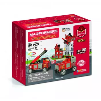 MAGFORMERS pohotovostná sada — magnetická stavebnica pre záchranárske vozidlá a scény