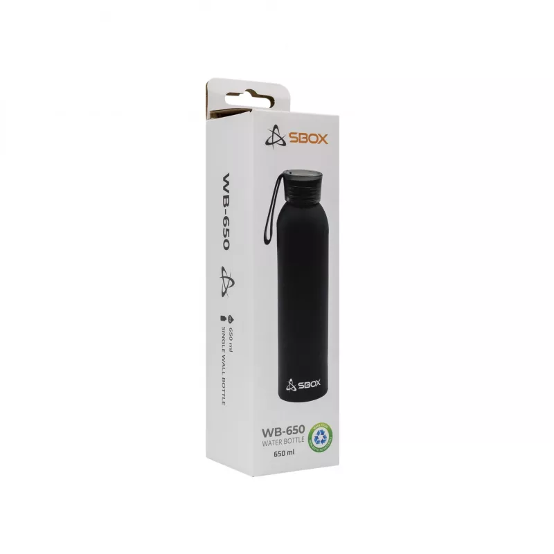 Športová fľaša na pitie SBOX WB-650 650 ml, čierna