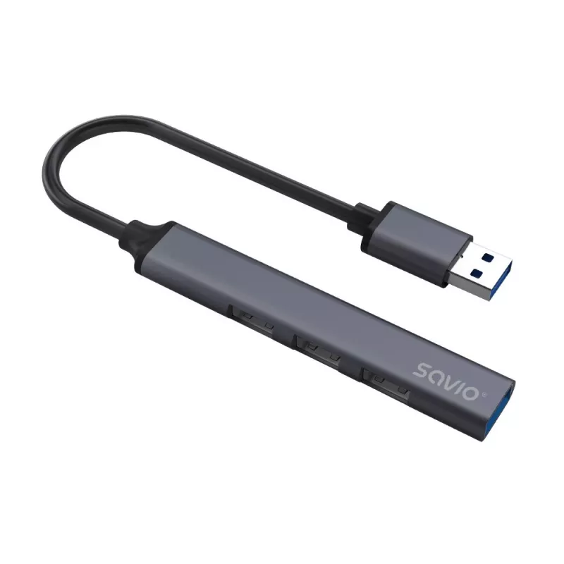 Savio AK-70 rozbočovač USB-A, 4 v 1: 3 x USB-A 2.0 + 1 x USB-A 3.1 Gen 1, 5 Gbps