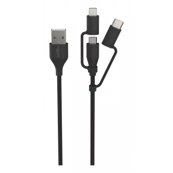 Ansmann kábel USB na 3in1 120cm čierna Micro-USB B