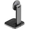 SATECHI 3-in-1 skladacia Qi2 bezdrôtová nabíjacia stanica (Space Grey) s konektormi typ A, C, G