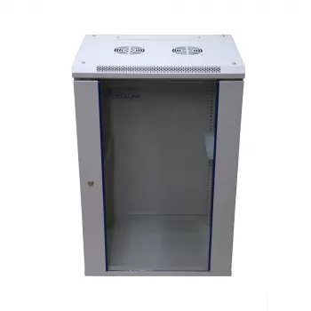 Nástenná skriňa Extralink racková skriňa 18U 600x600 sivá kľúčový zámok