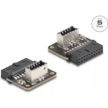 Delock 67239 adaptér USB 5 Gbps, zásuvka pin header na vnútornú zásuvku Type-E Key A, uhlový
