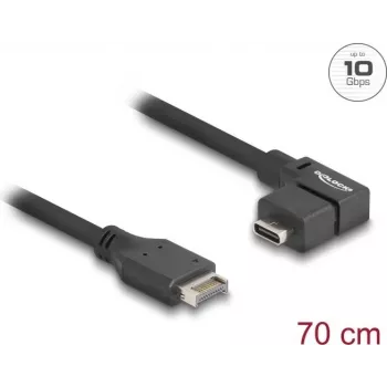DeLOCK USB 10 Gbit/s kábel Type-E Key A 20-pólový samec na USB Type-C zásuvku zahnutý 70 cm