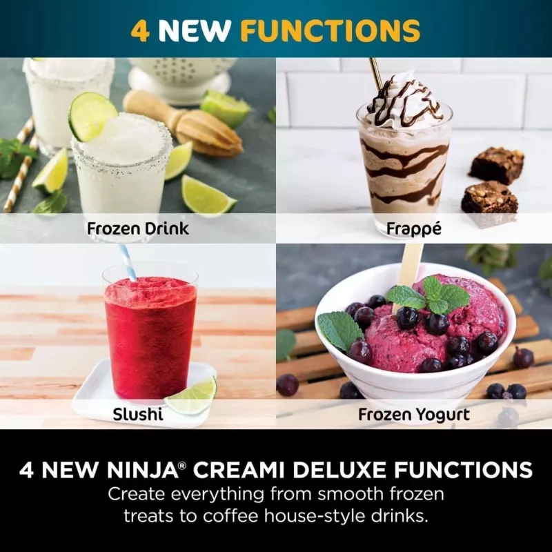 Ninja Creami Deluxe NC502CH, stroj na zmrzlinu a mrazené dezerty, čierna