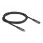 DeLOCK predlžovací kábel USB Type-C konektor samec na konektor samica 10 Gbit/s 1 m sivý kov