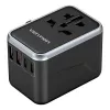 Vention cestovný adaptér a nabíjačka GaN 65 W, 2x USB-A 2x USB-C, čierna