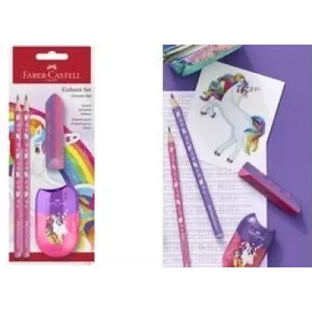 Sada na písanie Faber-Castell Unicorn ružová — model 111518, rôzne perá a príslušenstvo