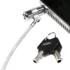 Bezpečnostné lanko LogiLink NBS009 na notebook s kľúčom, 1,8 m, T-bar, 1,5 cm, 2 kľúče, slim, strieborné