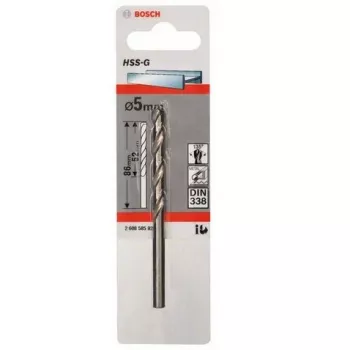 Špirálový vrták Bosch kovový vrták HSS-G DIN 338 5 mm