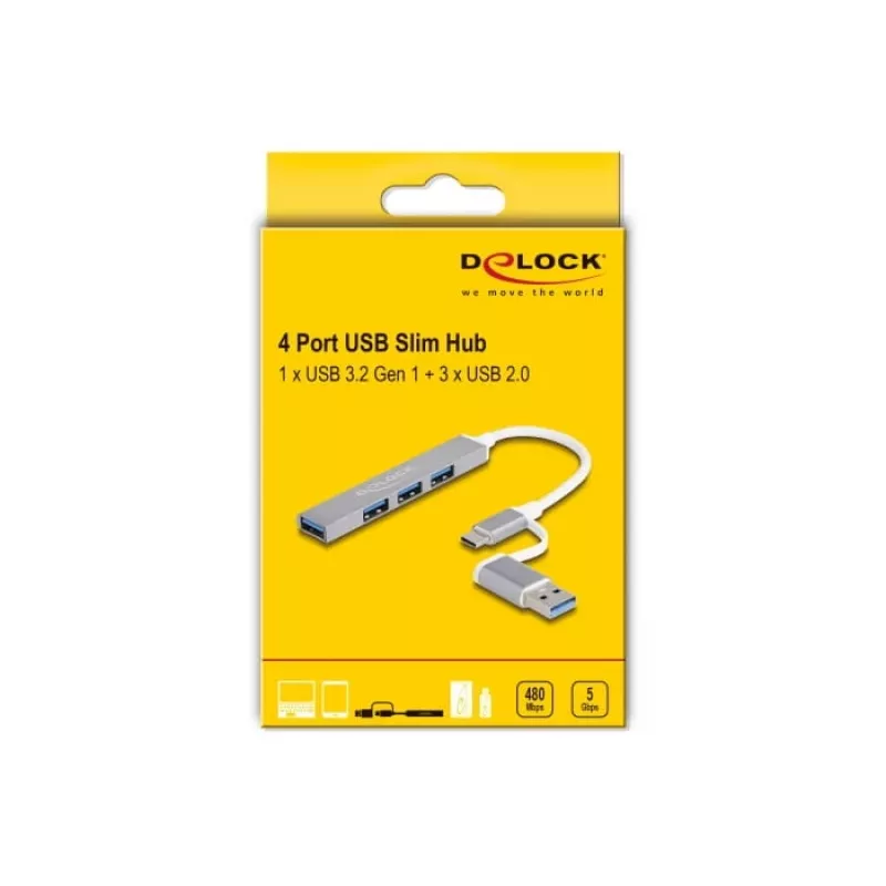 Delock 64214 produkt strieborná