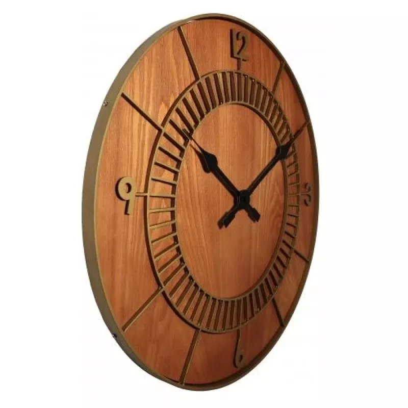 NeXtime hodiny 3113br Wood Round, Ø50 cm, nástenné hodiny, hnedé