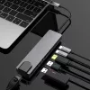 GEMBIRD USB Type-C 6-in-1 multiport adaptér A-CM-COMBO5-06 — HDMI, PD 54W, Gigabit-LAN, 2× USB-A, Type-C (5 Gbit/s)