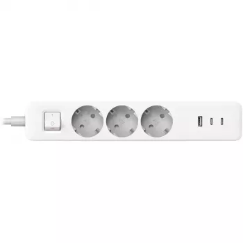 Predlžovacia zásuvka Xiaomi BHR07UKEU — 3 AC výstupy typ F, 250 V, 1,4 m kábel, biela
