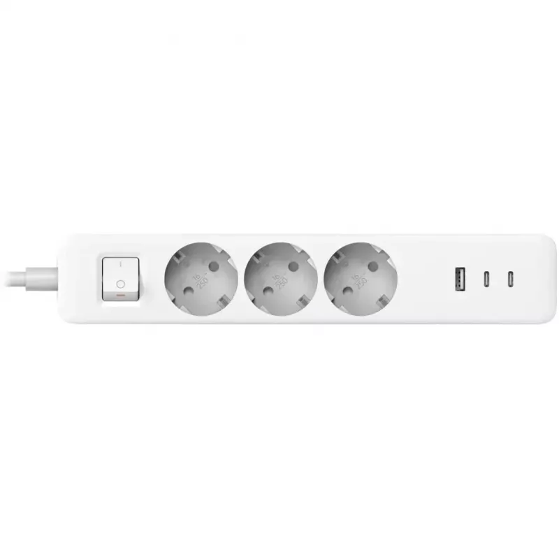 Predlžovacia zásuvka Xiaomi BHR07UKEU — 3 AC výstupy typ F, 250 V, 1,4 m kábel, biela