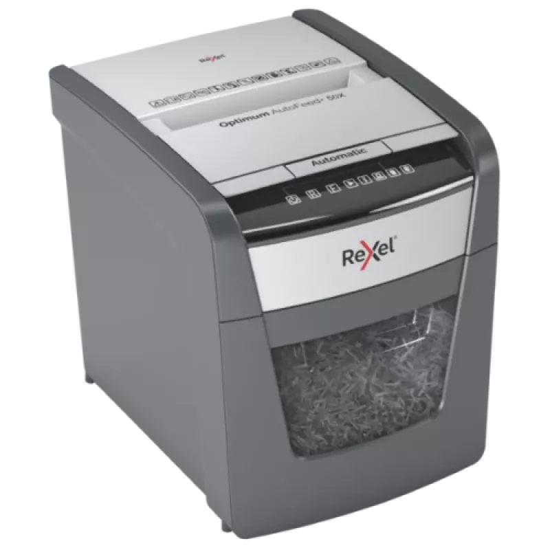 Rexel Optimum AutoFeed+ 50X skartovačka s automatickým podávaním, časticový rez, P4