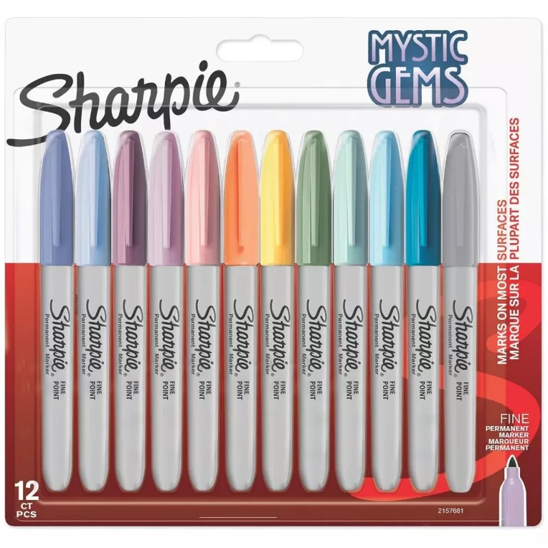 Permanentná fixka Sharpie 2157681 jemný hrot (1 mm) rôzne farby, balenie 12 ks